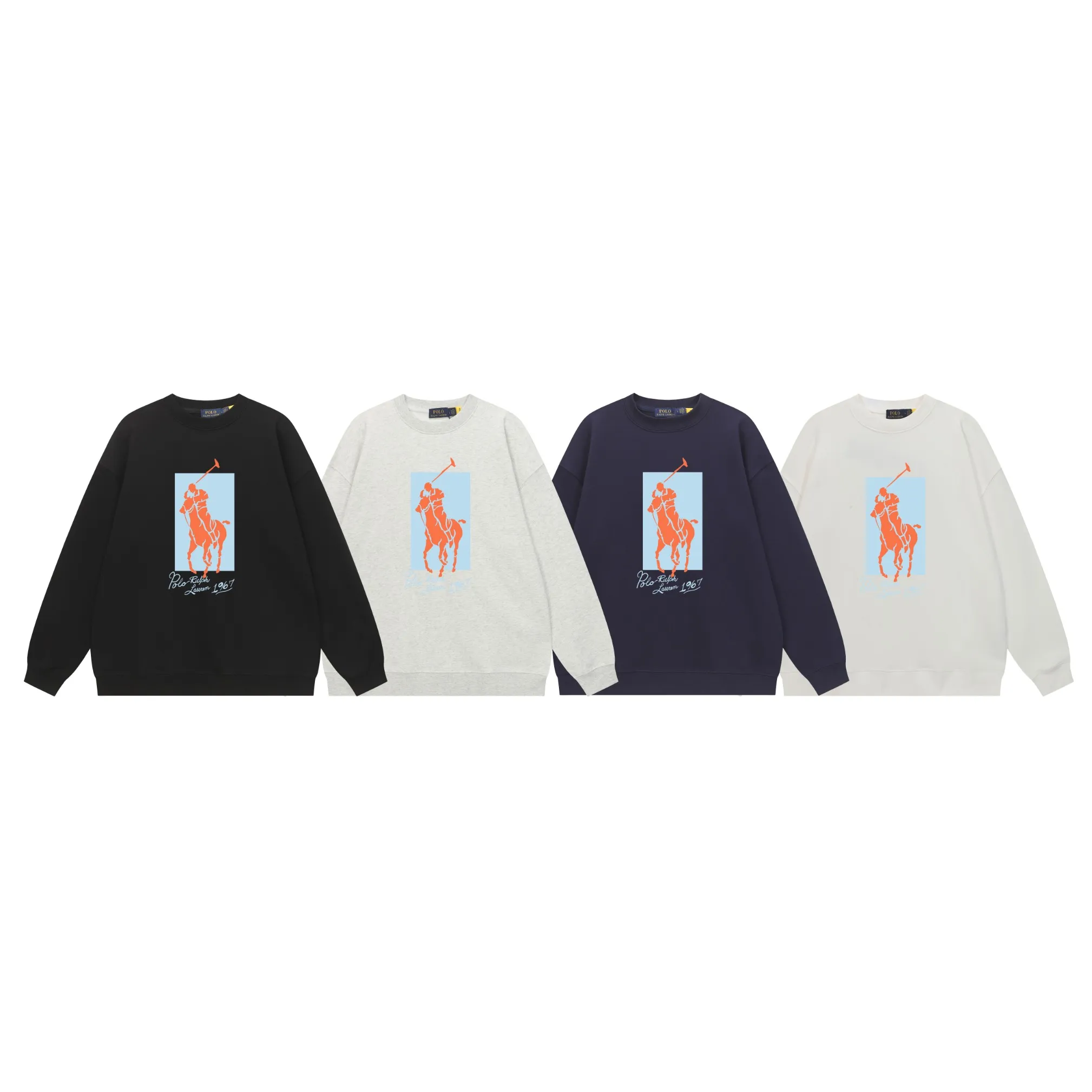 P200 Long-term stock] RalphLauren/Ralph Lauren 2025 autumn and winter new bear letter print 420g heavy large terry sweatshirt Ralph Lauren's age-reducing item, the coat fabric is made of 85% cotton ➕15% polyester, which not only retains the softness, comfort and breathability of cotton, but also adds the wear resistance and wrinkle resistance of polyester fiber, making the clothes more durable and easy to care for. Even in slightly cooler weather, you won't feel stuffy when wearing it. This kind of fabric has a natural crisp feel and is not easy to pill or deform. The bear on the chest is printed with English letters. It is full of color, full of three-dimensionality, and lifelike, adding a bit of liveliness and interest to the whole sweatshirt. There is no pressure to dress, regardless of age or gender. Complete accessories! Color: black, white, navy blue, light floral gray Size: M-L-XL-XXL